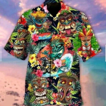 Men 3D Tiki Fashion Hawaiian Party Shirt - Shirt - Animal Elements - Mad Fly Essentials