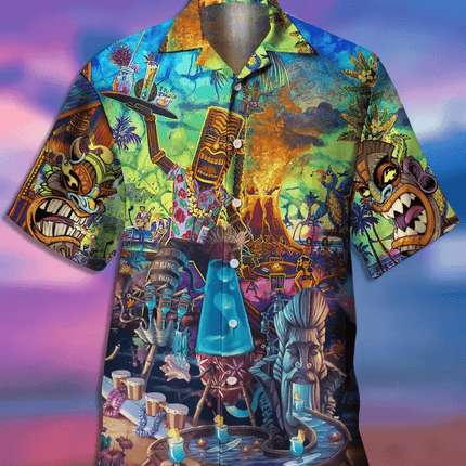 Men 3D Tiki Fashion Hawaiian Party Shirt - Shirt - Animal Elements - Mad Fly Essentials