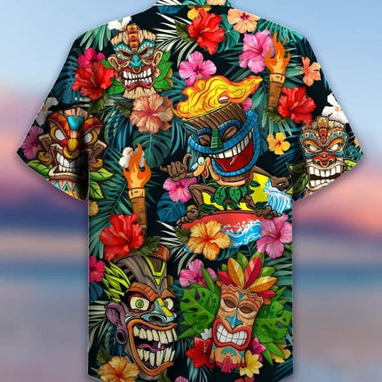 Men 3D Tiki Fashion Hawaiian Party Shirt - Shirt - Animal Elements - Mad Fly Essentials