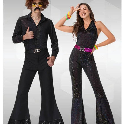 Men 70s Retro Couple Cosplay Costume Outfits - Mad Fly Essentials
