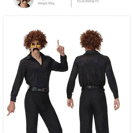 Men 70s Retro Couple Cosplay Costume Outfits - Mad Fly Essentials