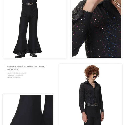 Men 70s Retro Couple Cosplay Costume Outfits - Mad Fly Essentials