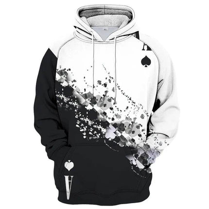 Men Ace Casual 3D Fashion Long Poker Hoodies - Hoodies - oufisun - Mad Fly Essentials