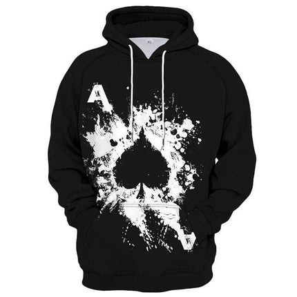 Men Ace Casual 3D Fashion Long Poker Hoodies - Hoodies - oufisun - Mad Fly Essentials