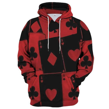 Men Ace Casual 3D Fashion Long Poker Hoodies - Hoodies - oufisun - Mad Fly Essentials