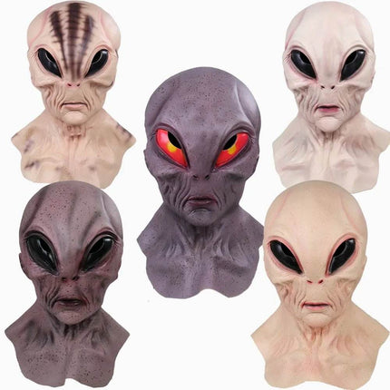 Men Alien Horror UFO Skull Costume Mask - Mad Fly Essentials