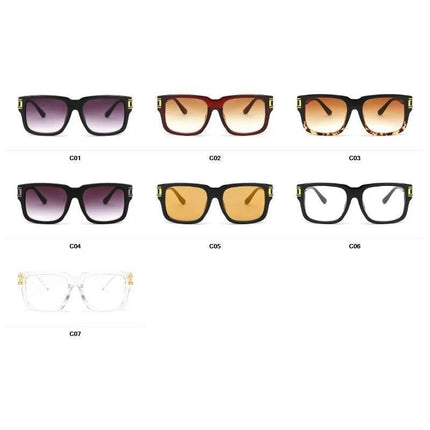 Men Alloy Hinge Square Frame Sunglasses - Men Sunglasses - MERCELYN - Mad Fly Essentials