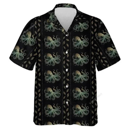 Men Animal Octopus Short Hawaiian Party Shirt - Shirt - Owlstream - Mad Fly Essentials
