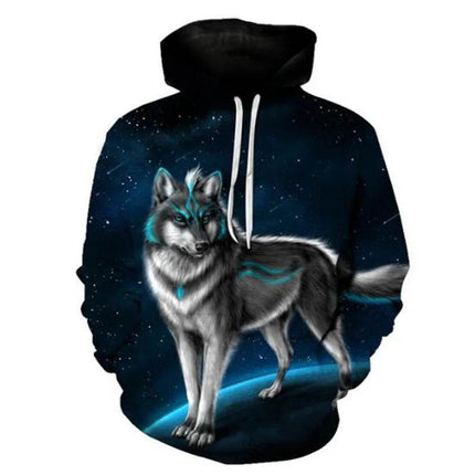 Men Animal Wolf Blue Sweatshirt 3D Hoodies - Hoodies - TrendSetter - Mad Fly Essentials