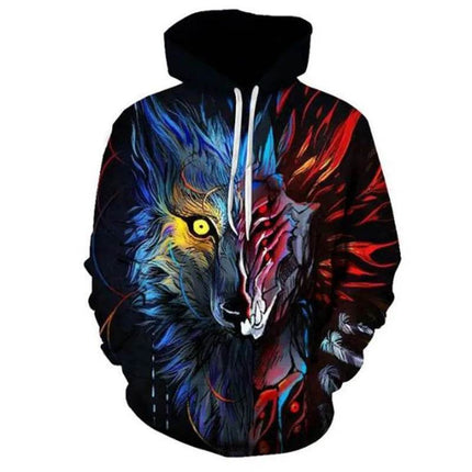 Men Animal Wolf Blue Sweatshirt 3D Hoodies - Hoodies - TrendSetter - Mad Fly Essentials