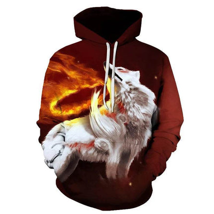 Men Animal Wolf Blue Sweatshirt 3D Hoodies - Hoodies - TrendSetter - Mad Fly Essentials
