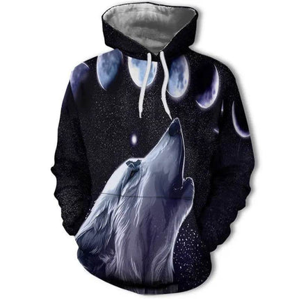 Men Animal Wolf Long Casual 3D Hoodies - Hoodies - Favocent - Mad Fly Essentials