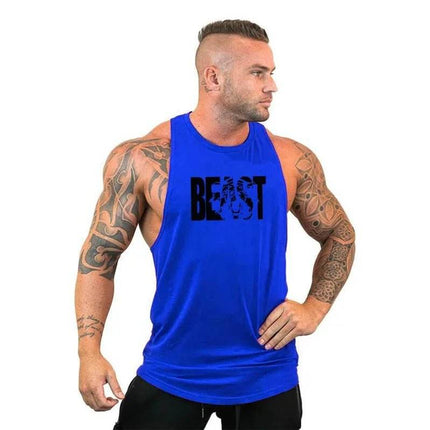 Men Beast Print Bodybuilding Activewear Tank Top - Mad Fly Essentials