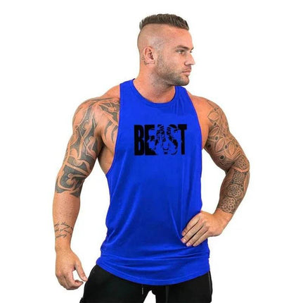Men Beast Print Bodybuilding Activewear Tank Top - Mad Fly Essentials