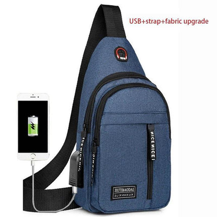 Men Black Grey Blue USB Travel Crossbody Bag - Crossbody Bag - MoneRffi - Mad Fly Essentials
