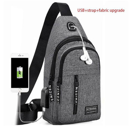 Men Black Grey Blue USB Travel Crossbody Bag - Crossbody Bag - MoneRffi - Mad Fly Essentials