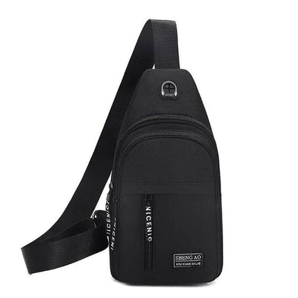 Men Black Grey Blue USB Travel Crossbody Bag - Crossbody Bag - MoneRffi - Mad Fly Essentials