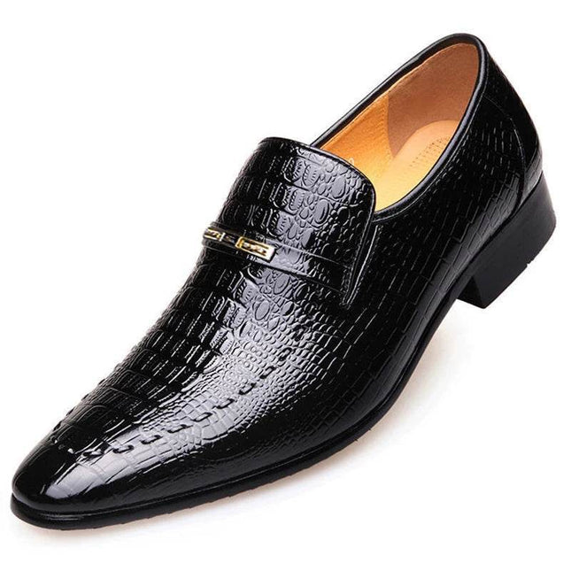 Men Black Leather Business Casual Party Loafers - Loafers - Mazefeng - Mad Fly Essentials