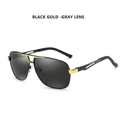 Men Black Silver Gold Square Driving Sunglasses - Men Sunglasses - COOLPANDAS - Mad Fly Essentials