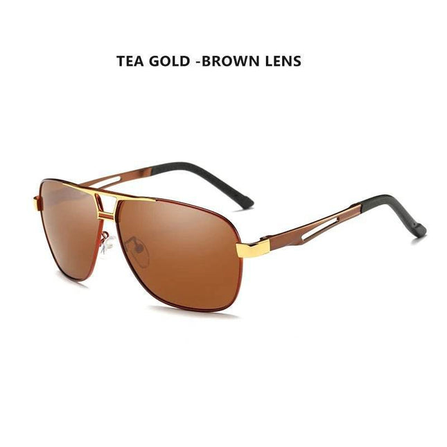 Men Black Silver Gold Square Driving Sunglasses - Men Sunglasses - COOLPANDAS - Mad Fly Essentials