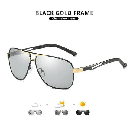Men Black Silver Gold Square Driving Sunglasses - Men Sunglasses - COOLPANDAS - Mad Fly Essentials