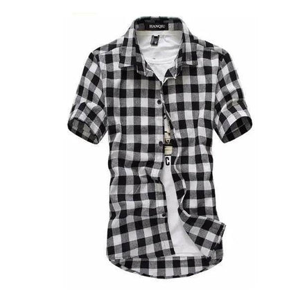 Men Blue Black Plaid Checkered Shirt - Shirt - BC - Mad Fly Essentials