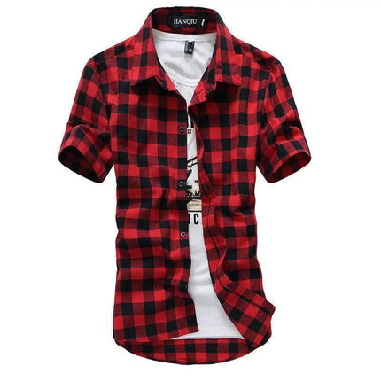 Men Blue Black Plaid Checkered Shirt - Shirt - BC - Mad Fly Essentials