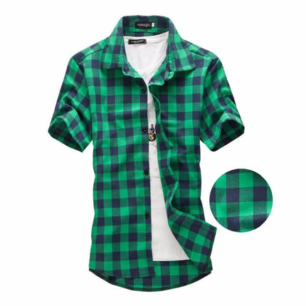 Men Blue Black Plaid Checkered Shirt - Shirt - BC - Mad Fly Essentials