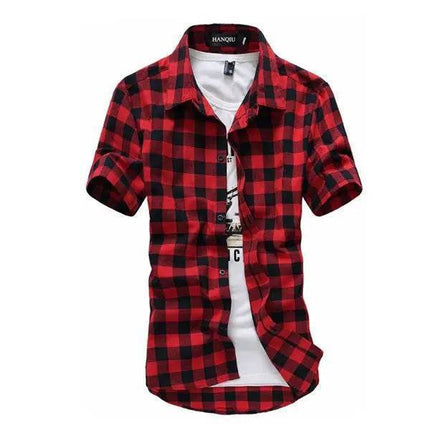 Men Blue Black Plaid Checkered Shirt - Shirt - BC - Mad Fly Essentials