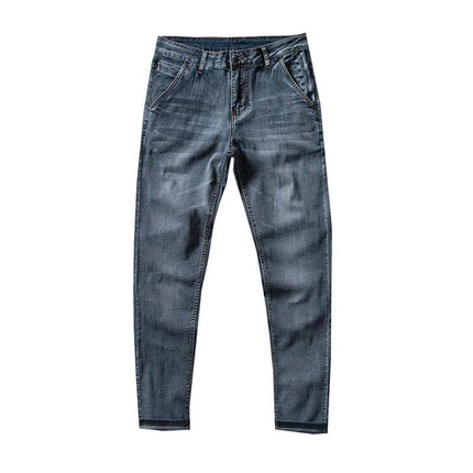 Men Blue - Grey Classic Denim Jeans - Jeans - Brother Wang - Mad Fly Essentials