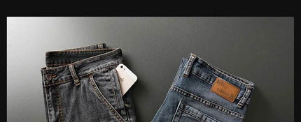 Men Blue-Grey Classic Denim Jeans - Mad Fly Essentials