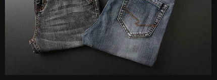 Men Blue - Grey Classic Denim Jeans - Jeans - Brother Wang - Mad Fly Essentials