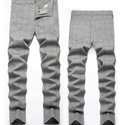 Men British Business Plaid Casual Pants - Mad Fly Essentials