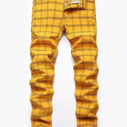 Men British Business Plaid Casual Pants - Mad Fly Essentials