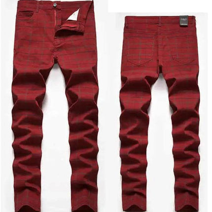 Men British Business Plaid Casual Pants - Mad Fly Essentials