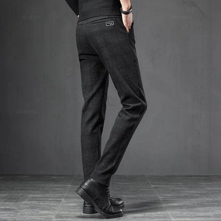Men British Plaid Business Casual Pants - Pants - JEYWOOD - Mad Fly Essentials