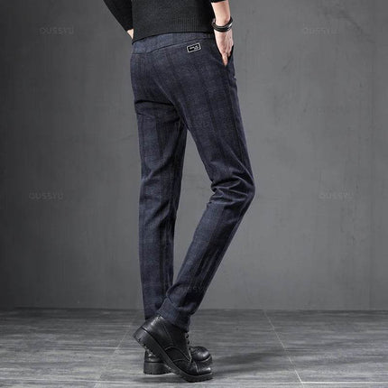 Men British Plaid Business Casual Pants - Pants - JEYWOOD - Mad Fly Essentials