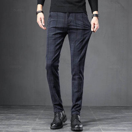 Men British Plaid Business Casual Pants - Pants - JEYWOOD - Mad Fly Essentials