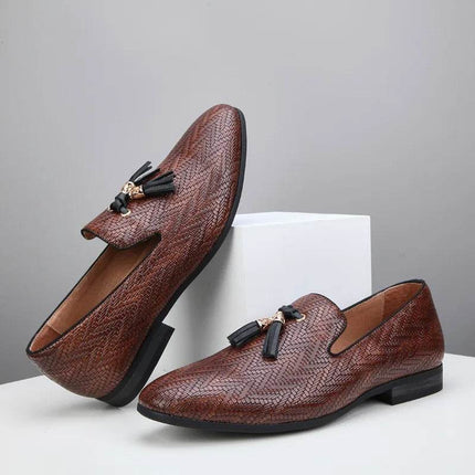 Men Business Casual Black Brown Leather Loafers - Loafers - LTLG - Mad Fly Essentials