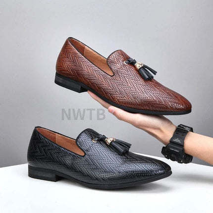 Men Business Casual Black Brown Leather Loafers - Loafers - LTLG - Mad Fly Essentials