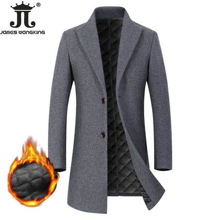 Men Business Casual Boutique Wool Trench Parka Outerwear - Outerwear - James Wangking - Mad Fly Essentials