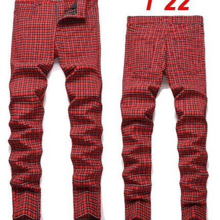 Men Elastic Straight Plaid Business Casual Pants - Pants - VXO - Mad Fly Essentials