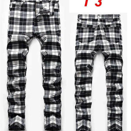 Men Elastic Straight Plaid Business Casual Pants - Pants - VXO - Mad Fly Essentials