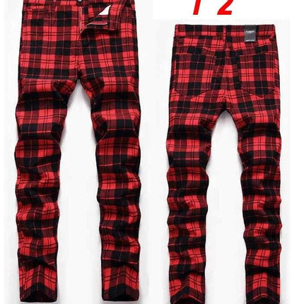 Men Elastic Straight Plaid Business Casual Pants - Pants - VXO - Mad Fly Essentials