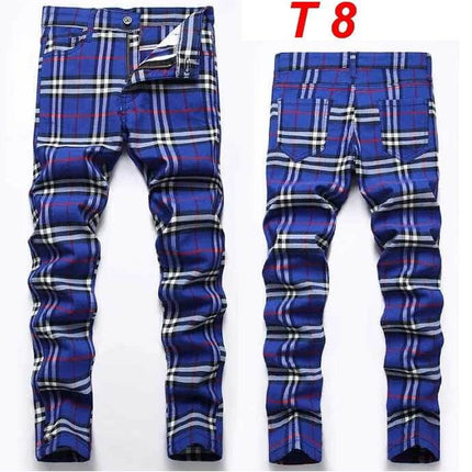 Men Elastic Straight Plaid Business Casual Pants - Pants - VXO - Mad Fly Essentials