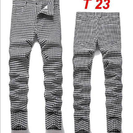 Men Elastic Straight Plaid Business Casual Pants - Pants - VXO - Mad Fly Essentials