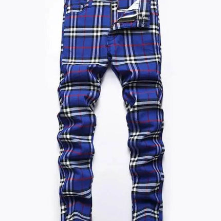 Men Elastic Straight Plaid Business Casual Pants - Pants - VXO - Mad Fly Essentials