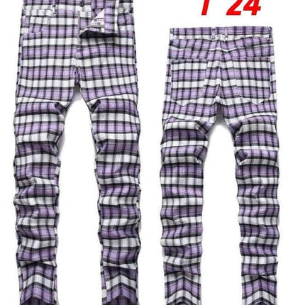 Men Elastic Straight Plaid Business Casual Pants - Pants - VXO - Mad Fly Essentials