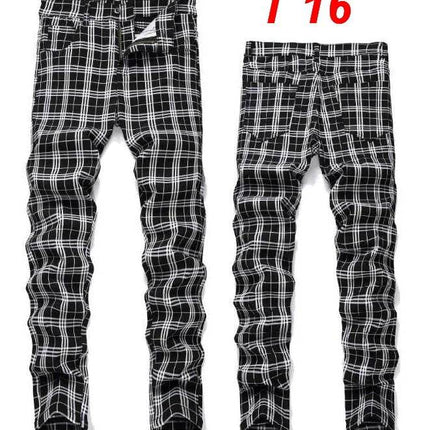 Men Elastic Straight Plaid Business Casual Pants - Pants - VXO - Mad Fly Essentials