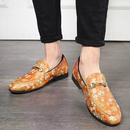 Men Business Casual Floral Loafers - Loafers - ZXQ - Mad Fly Essentials